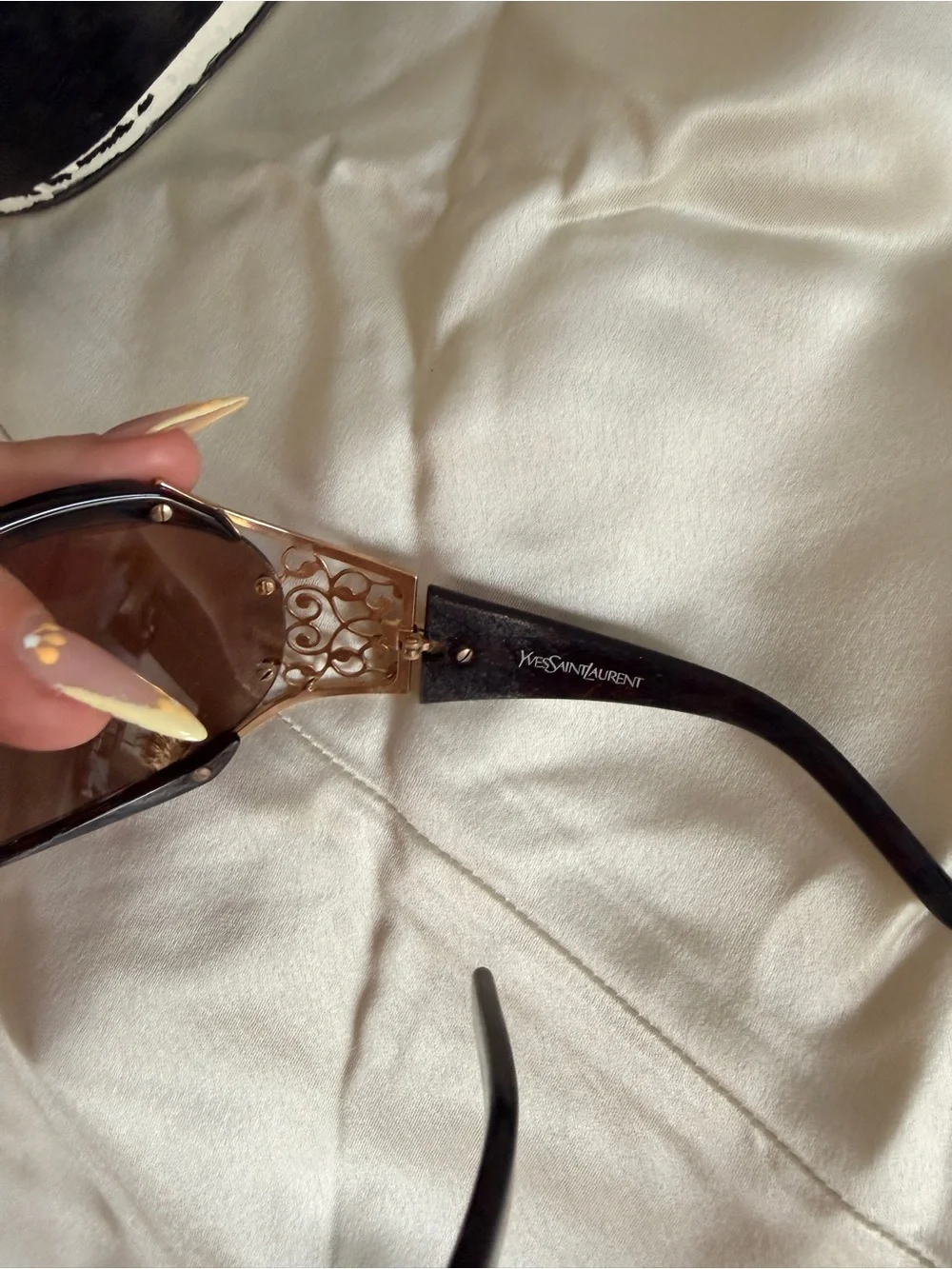 Vintage Yves Saint Laurent Brown Tortoiseshell Cat-Eye Sunglasses